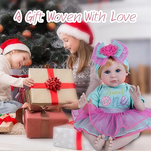 Miniatura 80 de Milidool Muñecas de bebé Reborn realistas, muñeca de bebé de silicona realista de 22 pulgadas, cuerpo suave, muñeca recién nacida con accesorios