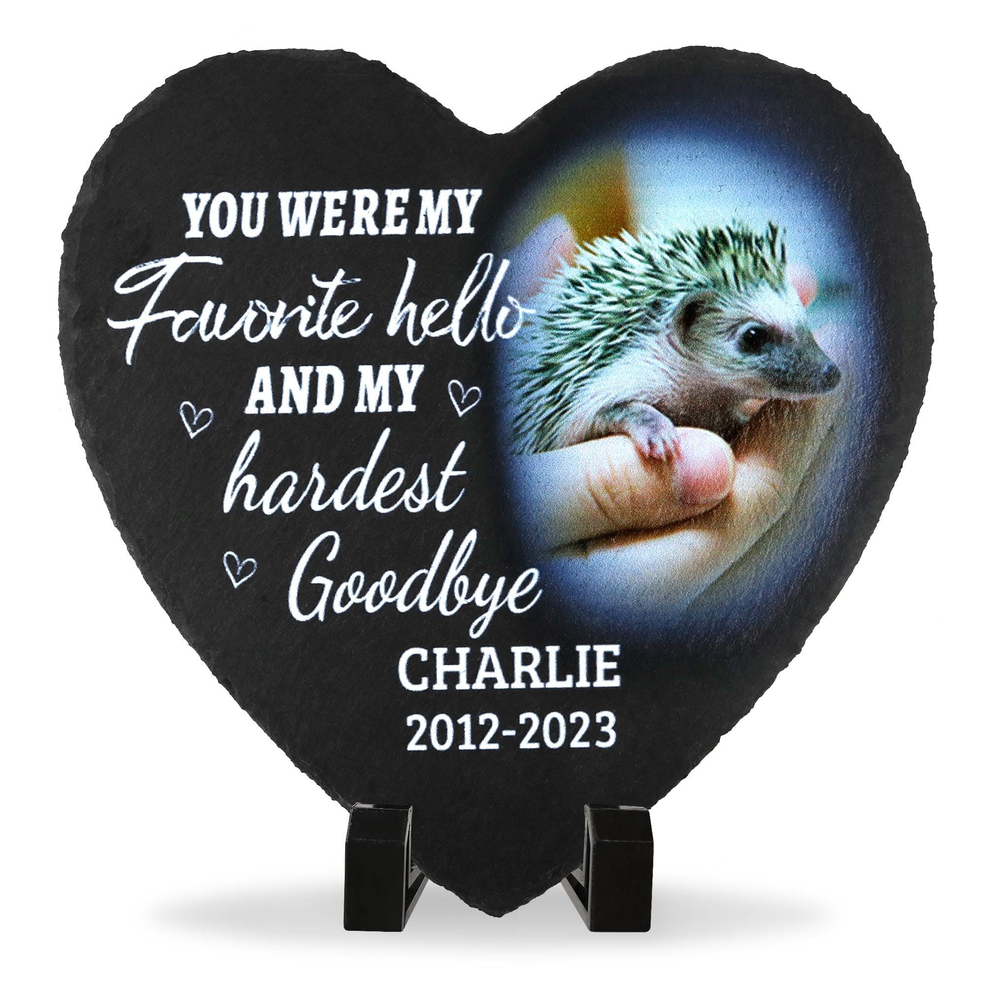 ODB Gifts for Loss of Hedgehog, Hedgehog Memorial Stone, Hedgehog Memorial Gifts, Hedgehog Loss Gifts, Hedgehog Head Stones, Hedgehog Grave Marker,