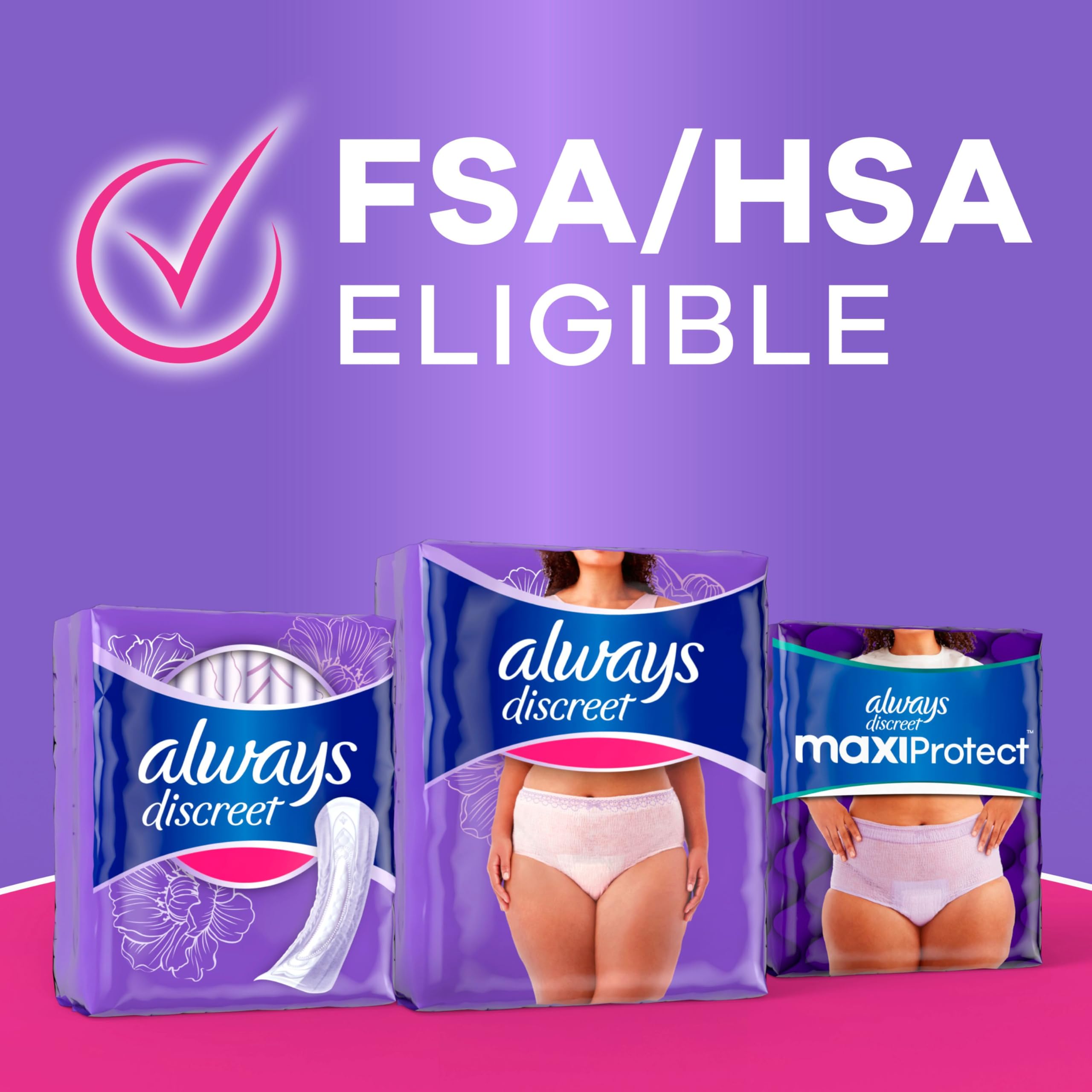 Always Discreet Inkontinenz-Unterwäsche für Erwachsene für Damen und nach der Geburt, bis zu 100% Blasenauslaufschutz, groß, 76 Stück