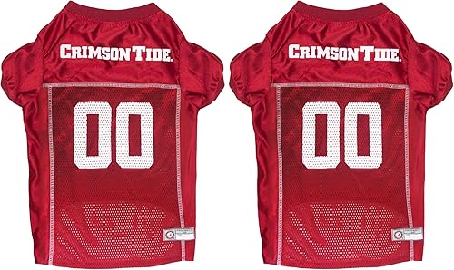 NCAA College Alabama Crimson Tide - Camiseta de malla para perros y gatos, talla S. Camiseta con licencia para perros grandes con tu equipo favorito