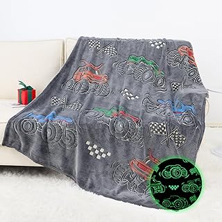 Glow in The Dark Blanket for Kids Cute Truck Blanket Boys...