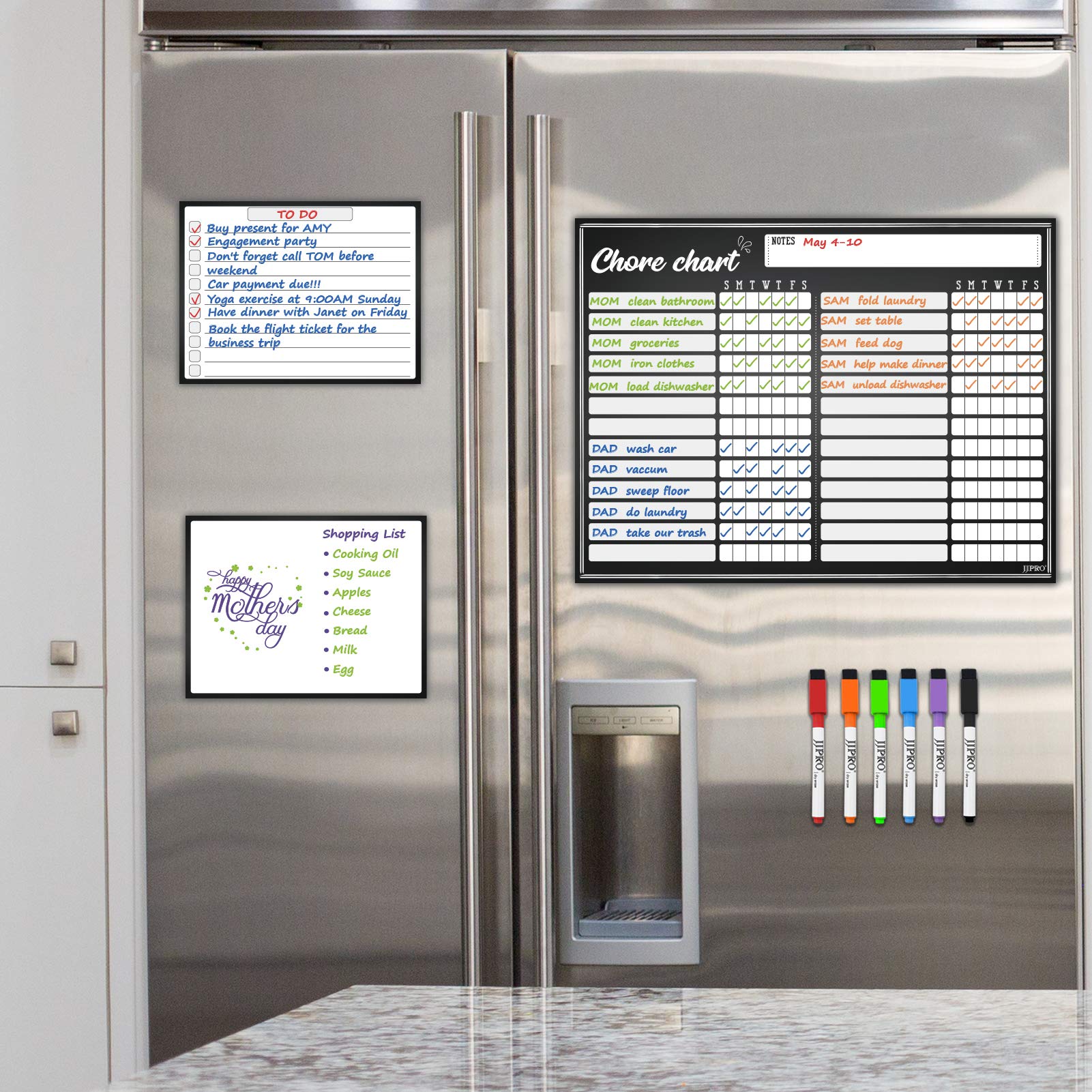 Whiteboard Reward Chore Chart Dry Erase Refrigerator Responsibility Incentive Chart w