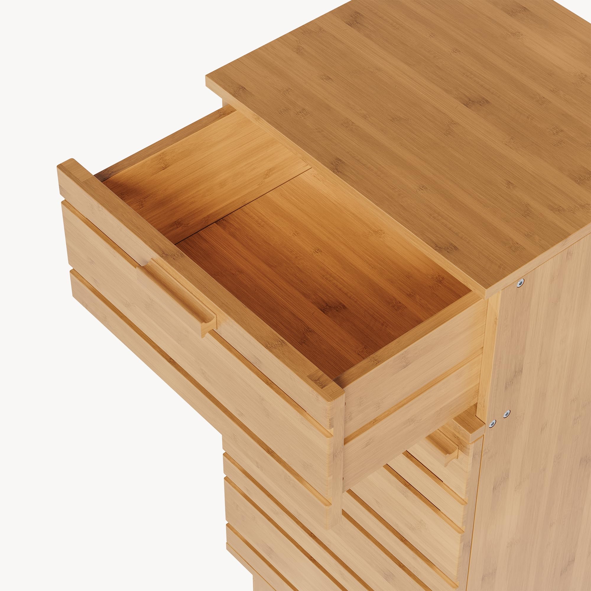 [en.casa] Aparador para Baño Epind Mueble Auxilar de Baño con 1 Puerta y 1 Cajón Armario Bajo 75 x 33 x 30 cm Bambú - Natural