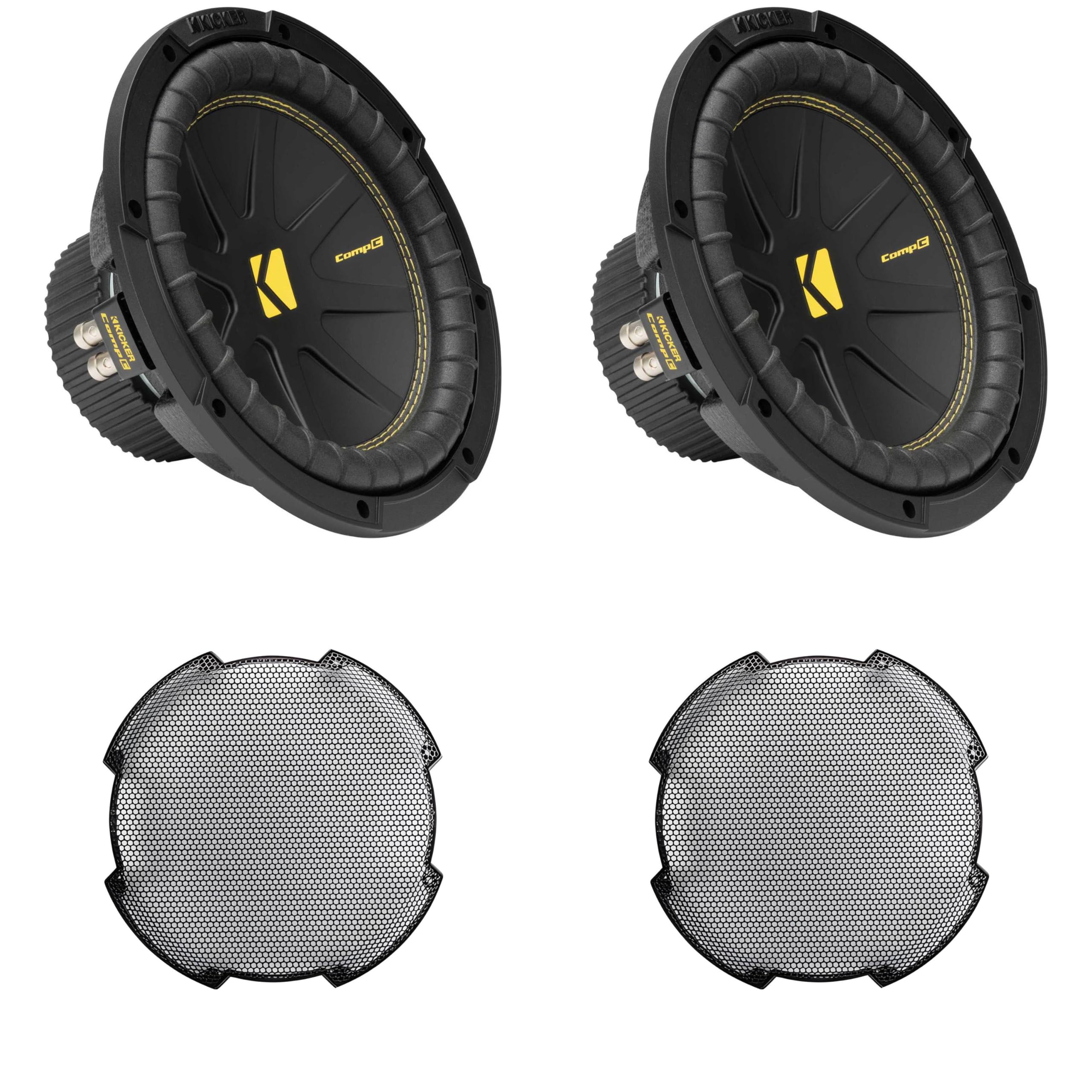 KICKER (2 50CWCD104 CompC 10", DVC, 4-ohm &amp; 52GR10 Grill Bundle