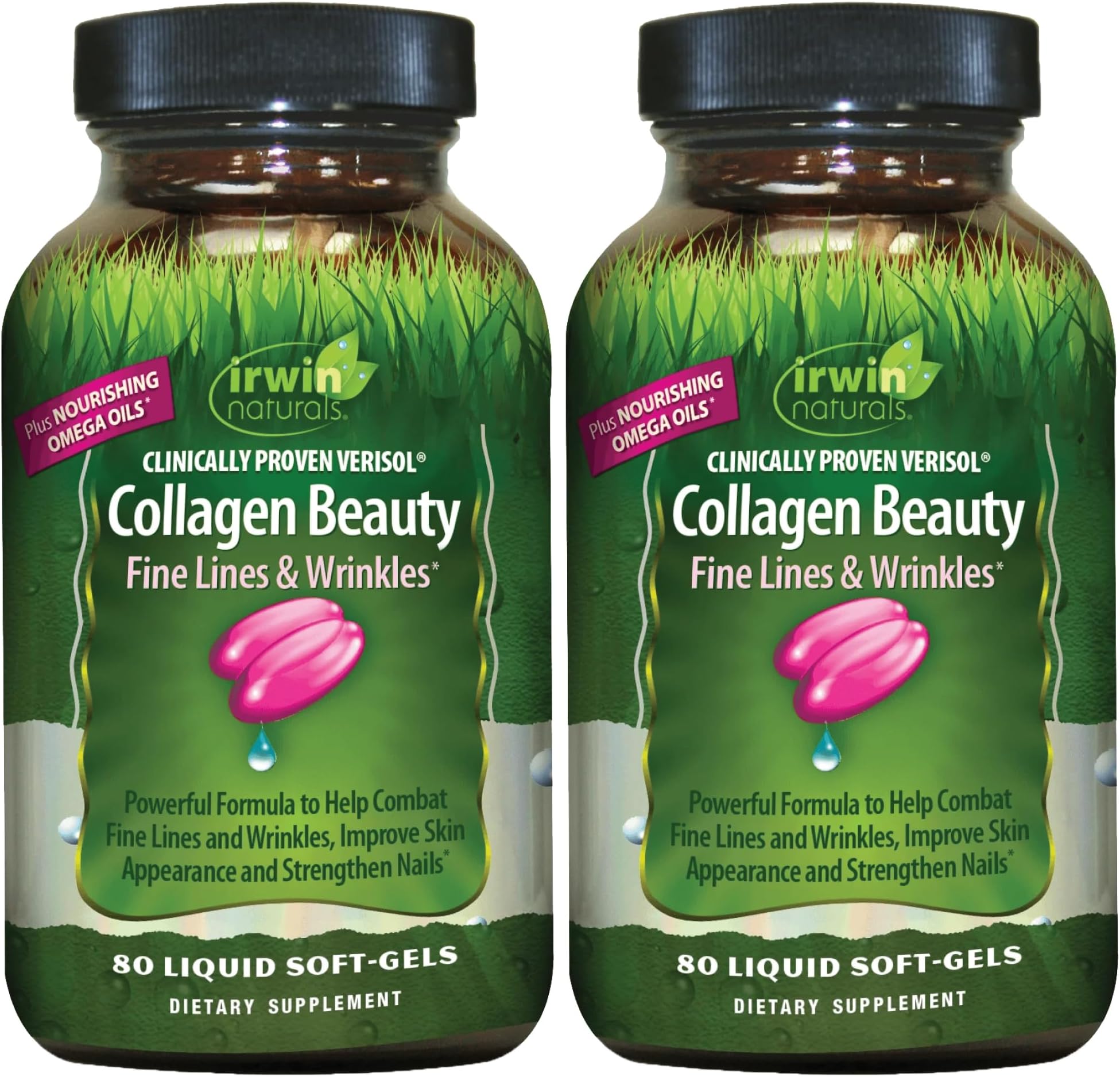 Collagen Beauty – 80 Liquid Soft-Gels – Advanced Skin, Hair & Nail Nourishment - 2 Pack