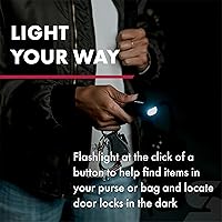 Vista 4 de SABRE Alarma personal 2 en 1 con luz LED, sirena de seguridad personal de 130 dB, gancho a presión para acceso instantáneo, rango de 1,250 pies