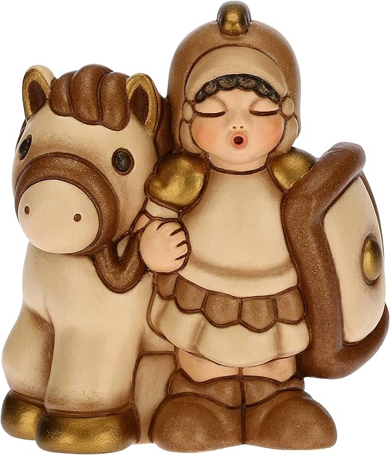 THUN Carretto Con Castagne In Ceramica - Decorazione Presepe Classico - 8.5x5.5x7.3cm - Artigianale Italiano - Foto 6