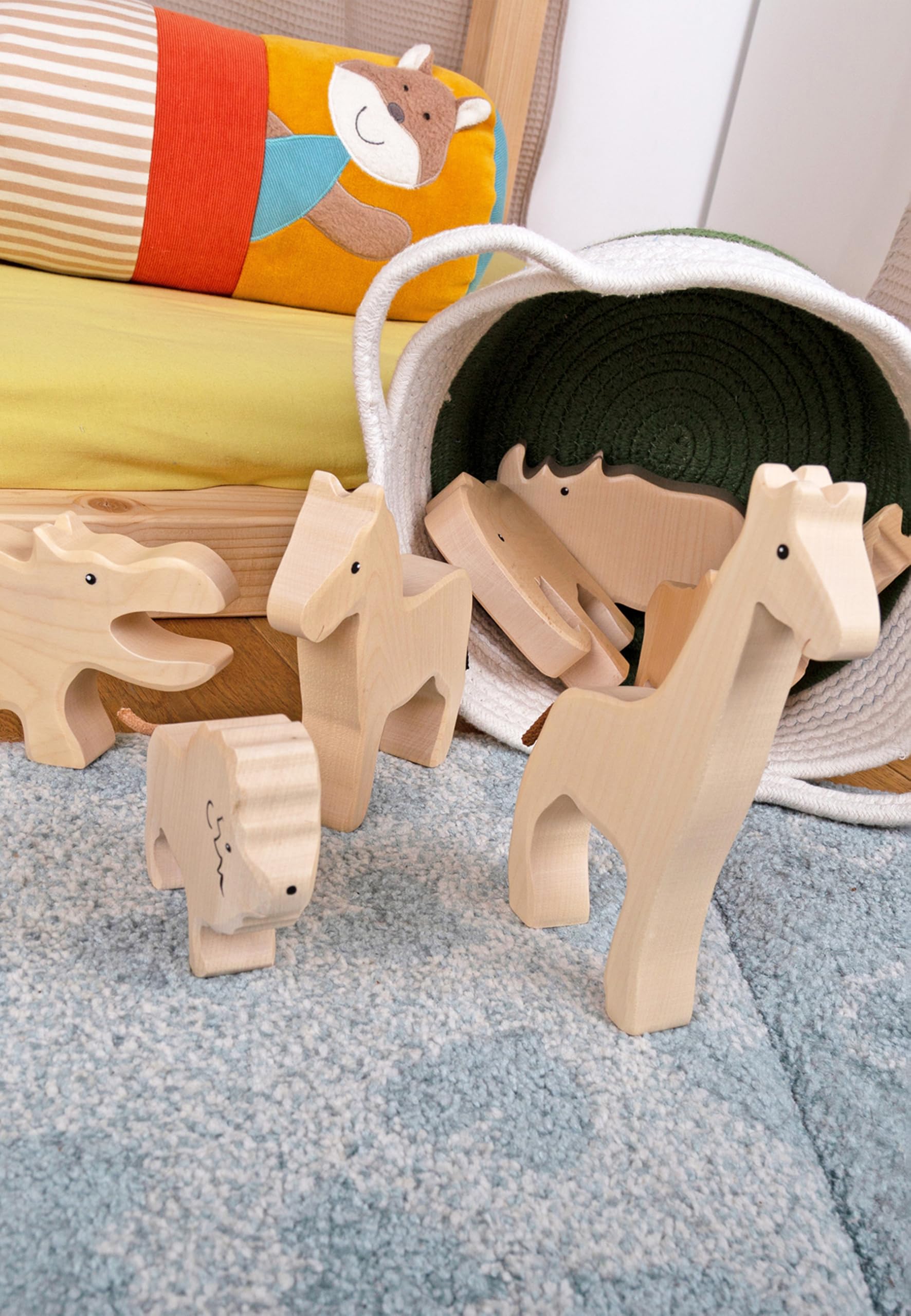 Sigikid Holztiere Safari Set 8-TLG für Kinder ab 3 Jahren Holzspielzeug