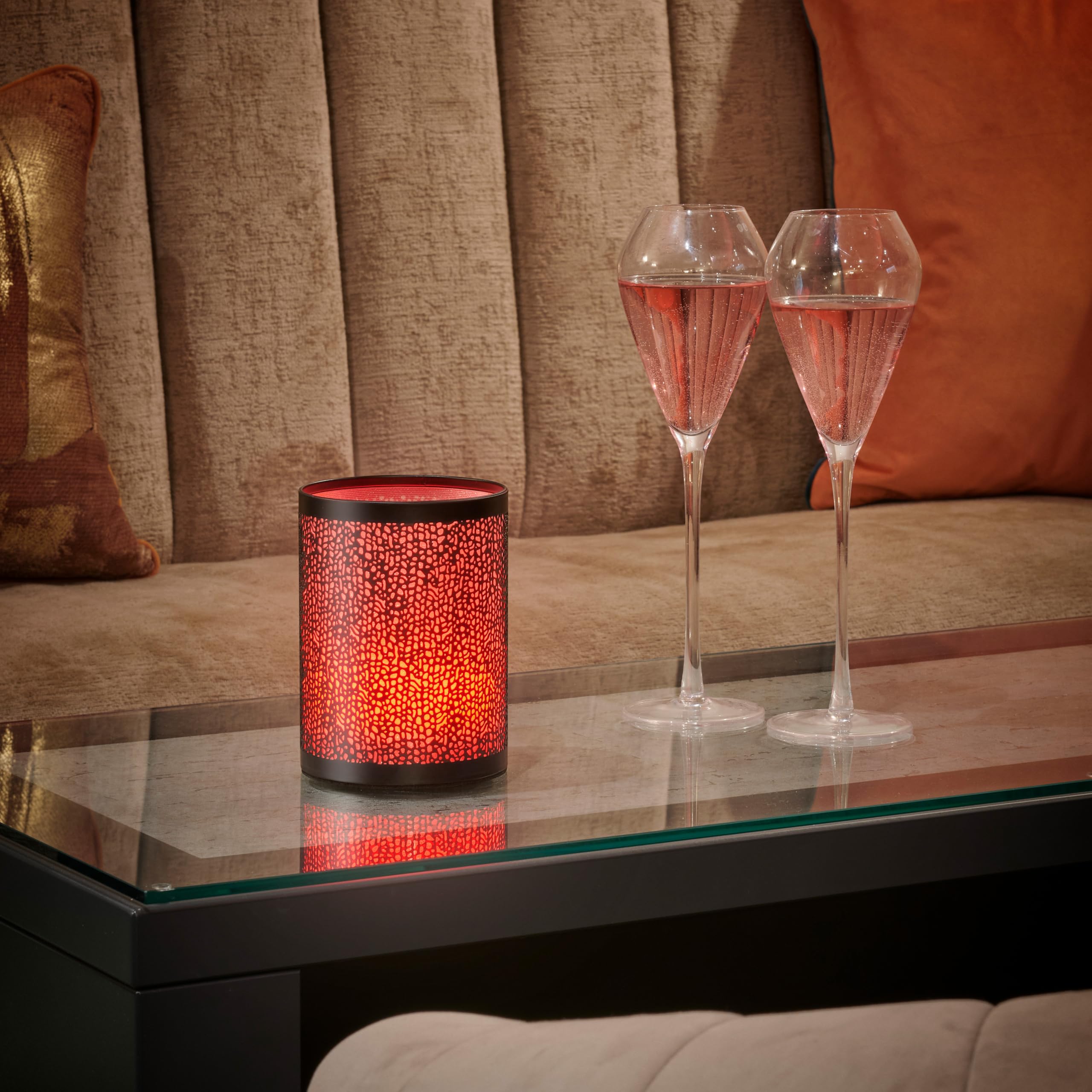 Omniance Seraphine Lámparas Inalámbricas Negras Pack de 4, 4 Fuentes de Luz | Recargable regulable cambio de color, diseño escultural esbelto, USB-C, para restaurante, bar, mesilla y hotel