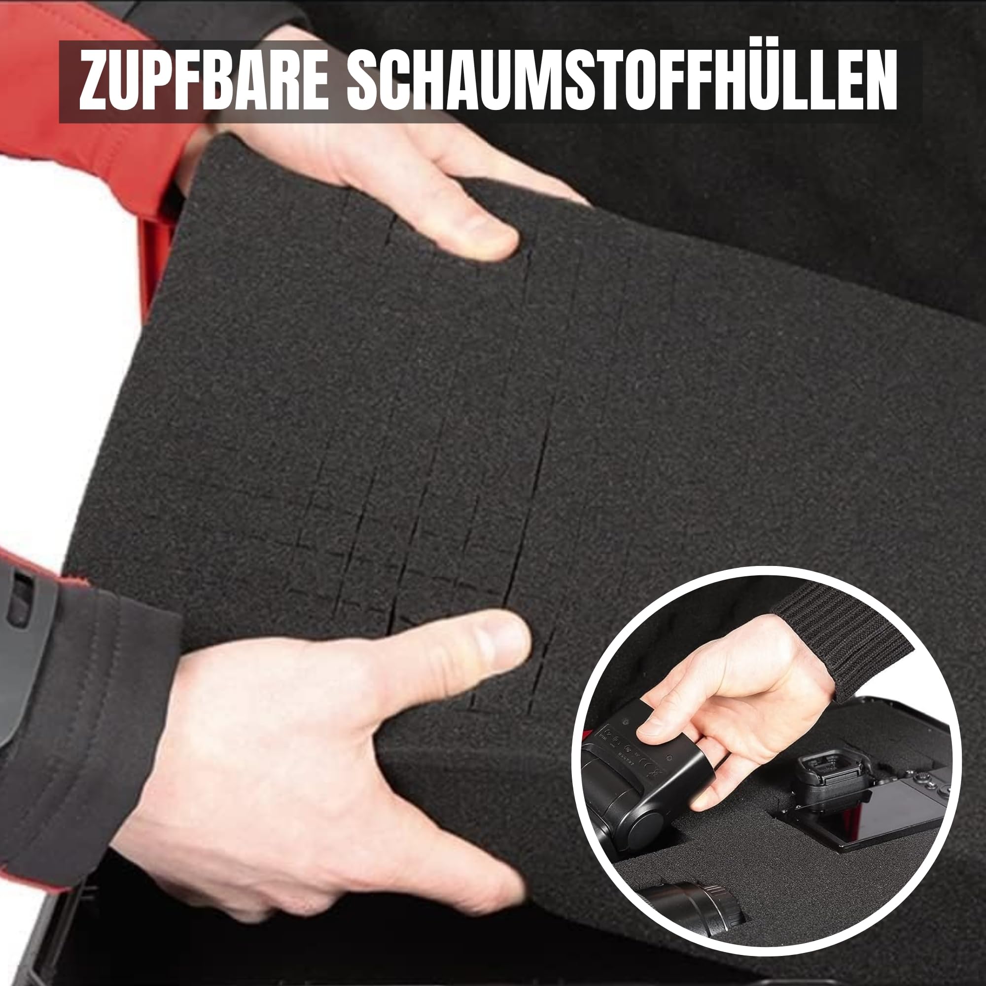 Electronicx Maletín rígido para cámara Espuma – Estuche Protector Resistente a Golpes IP55 a Prueba de Salpicaduras y con Cierre – para Objetivos, Drones, Herramientas y Armas – 41×32×17,5 cm