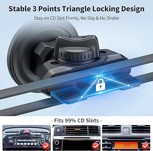 Miniatura 5 de PROfezzion Combo de ranura para CD y clip de ventilación, soporte magnético para teléfono compatible con MagSafe en la ranura de CD del automóvil o