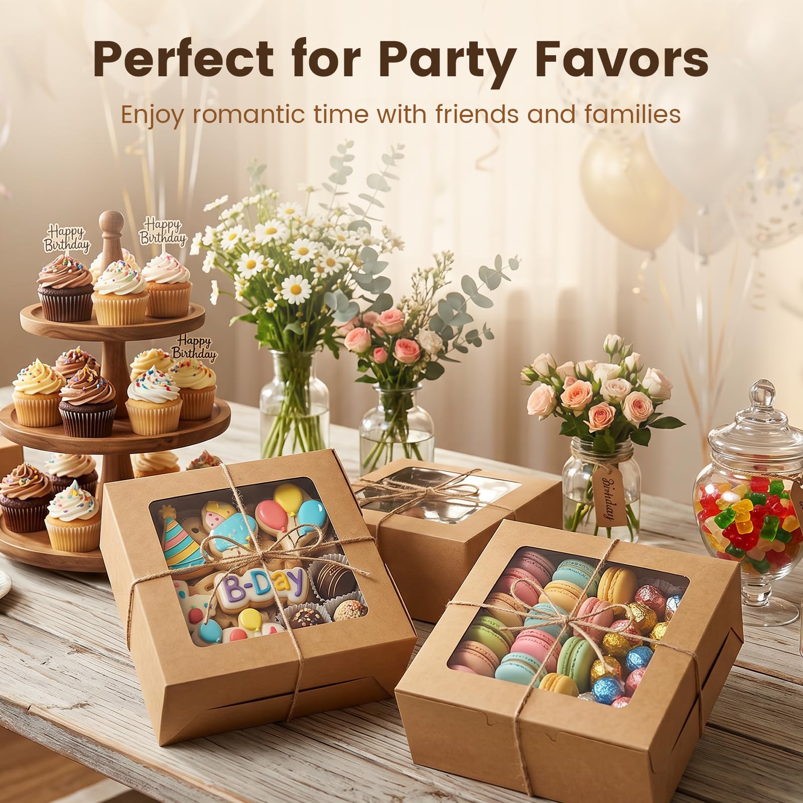 Cupcake Boxes with Window - 50 Pack -7