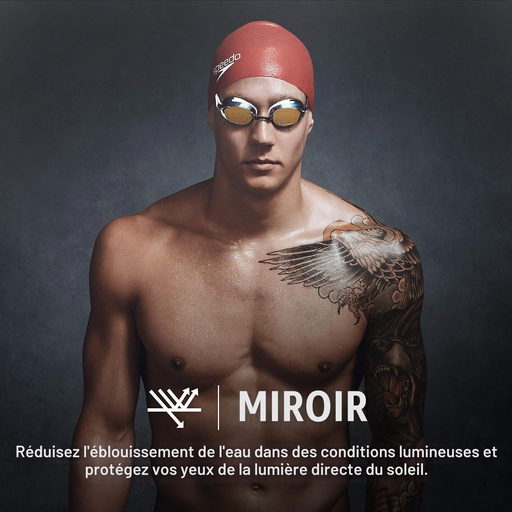 Speedo Vanquisher 2.0 Mirrored Swim-Swimming Racing Goggles-Blue Anti-Fog