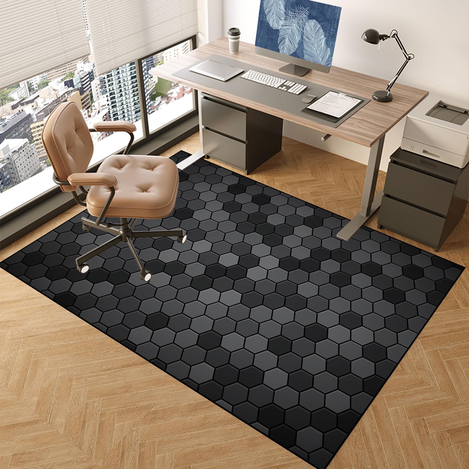 160 x 200 cm Office Tappeto Salvapavimento Protezione Parquet e Pavimenti Duri | Tappetini per Sedie Gaming | Antiscivolo | Tappeto Per Sedia A Rotelle | Tappeto Protettivo Sottosedia