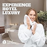 Vista 7 de Toallas de mano de algodón White Classic Wealuxe - Suaves y ligeras - 16x27 pulgadas - 12 unidades - Multi