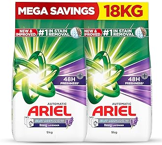 – Fast Dissolving Laundry Detergent Powder with Lavender, (2x9) 18 KG
