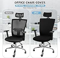 Vista 5 de Lounsweer 3 Piezas Funda para Silla de Oficina Funda para Silla de Escritorio con Ruedas Fundas para Gaming Protector Elástico Lavable Fundas