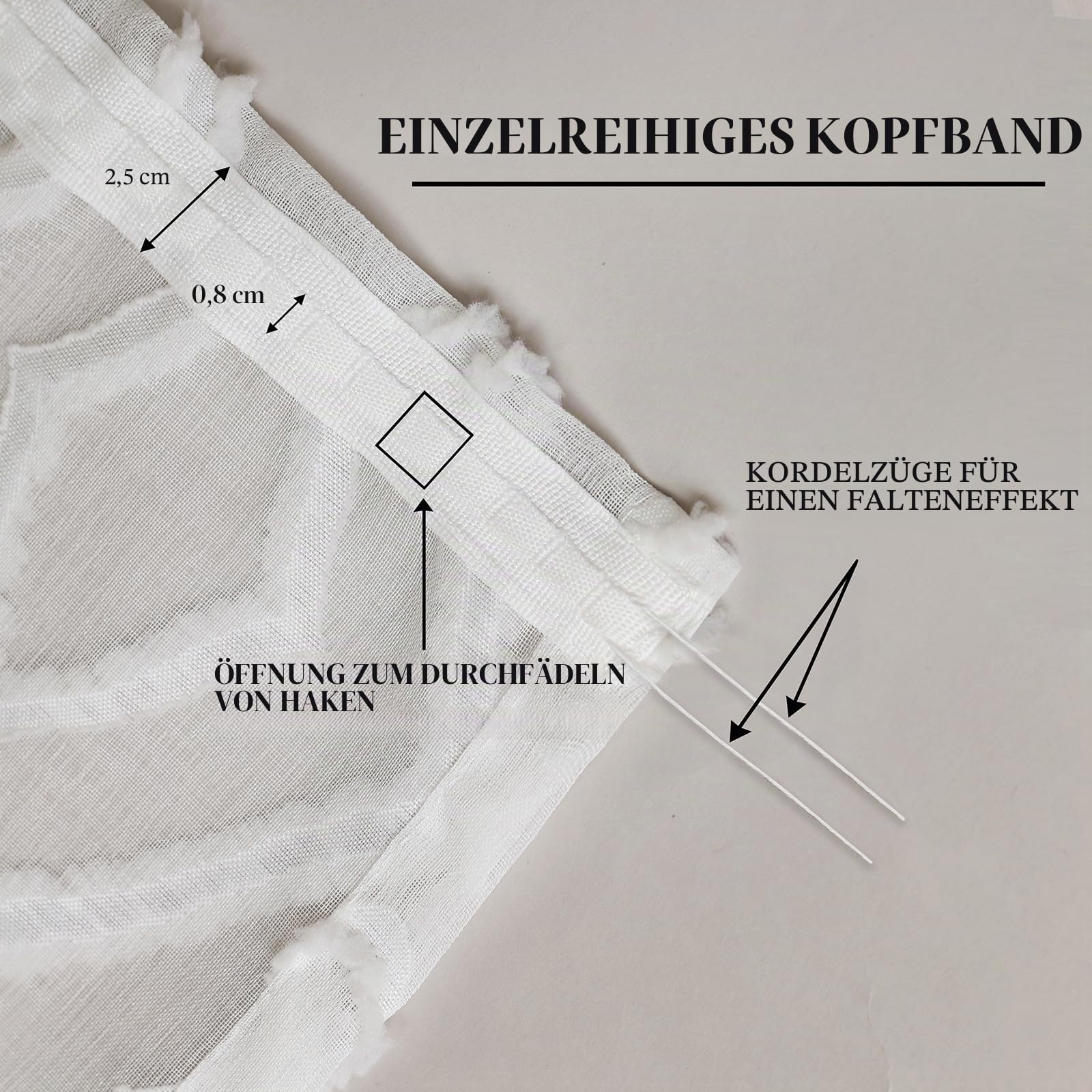 L.Z.E Vorhänge Weiss für Wohnzimmer, Gardinen Weiß mit Kräuselband für Schienensystem, Transparent Schiene Vorhang Store Boho Gardine für Schlafzimmer, 2er Set Modern 245 cm Lang Naturweiß