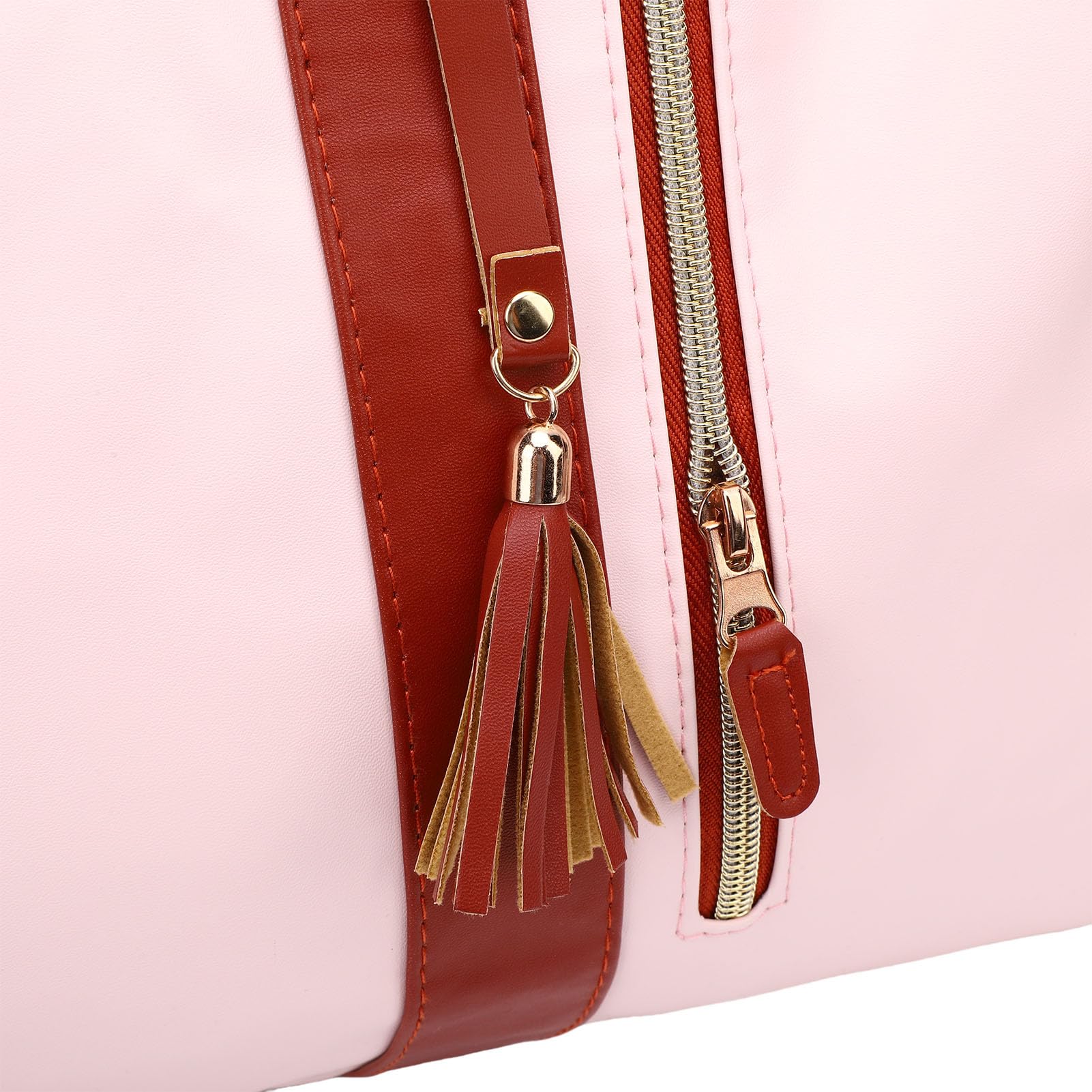 Generic Borsa Porta Abiti Elegante Borsone in Pelle PU per Viaggi di Lavoro con Tracolla e Ampia capacità per Uomini e Donne (Beige)
