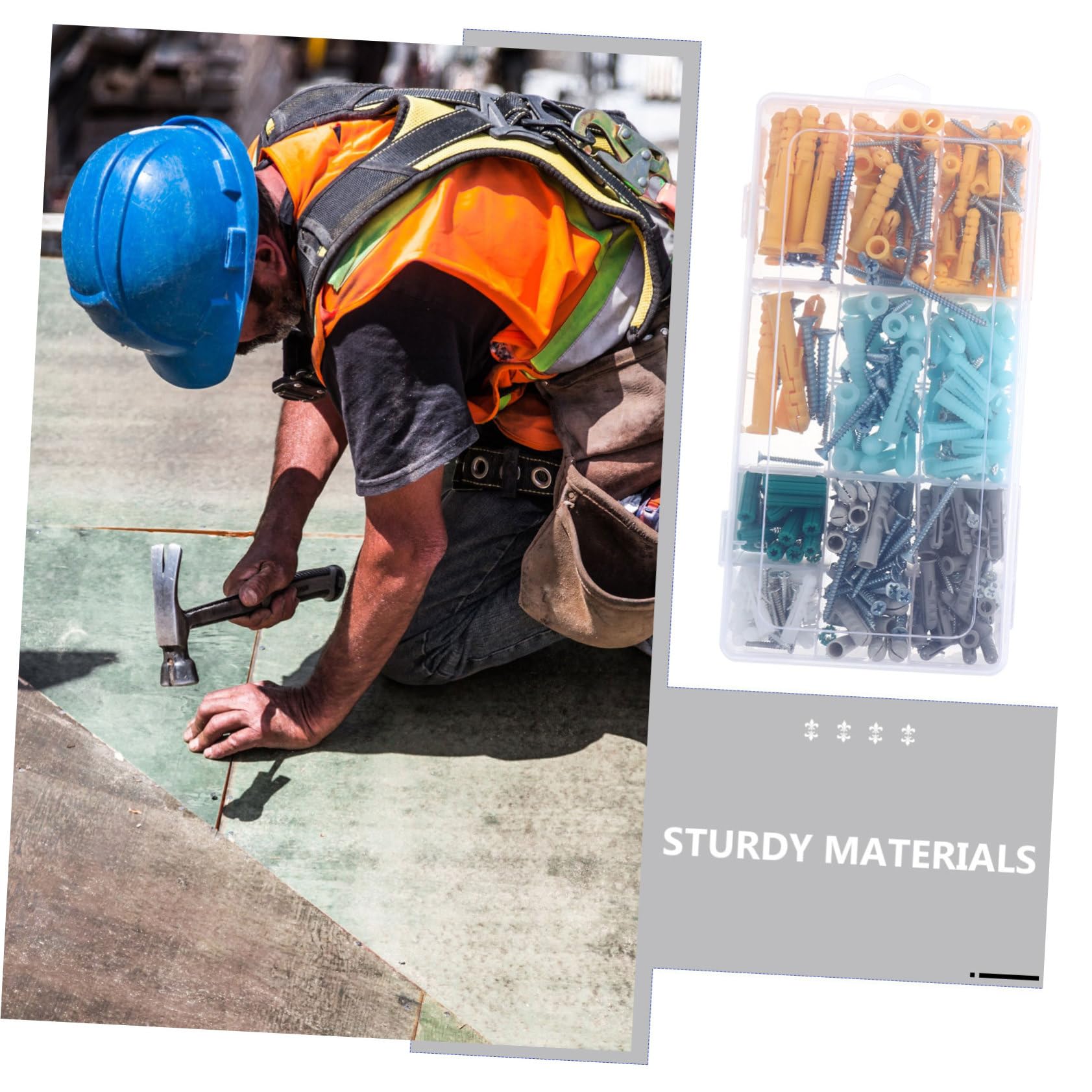 NAMOARLY Strong Expansion Force 241pcs Self Tapping Screws Plastic Anchors Set for Walls