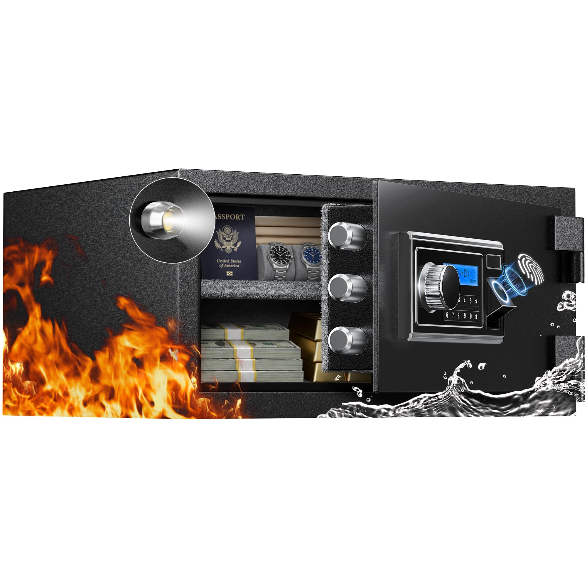 HOLOJOY 55LB UL Fire Rated 2-Hour Fireproof Security Safe