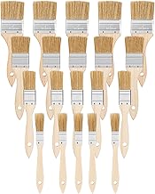 LUNEKUCK Set de 20 Pinceaux Plats Pinceaux de Peinture de Largeur de 15 mm 25 mm 35 mm 50 mm Pinceau à Peinture avec Manche en Bois et Poils Naturel, pour Travaux de Peinture avec Peintures et Vernis