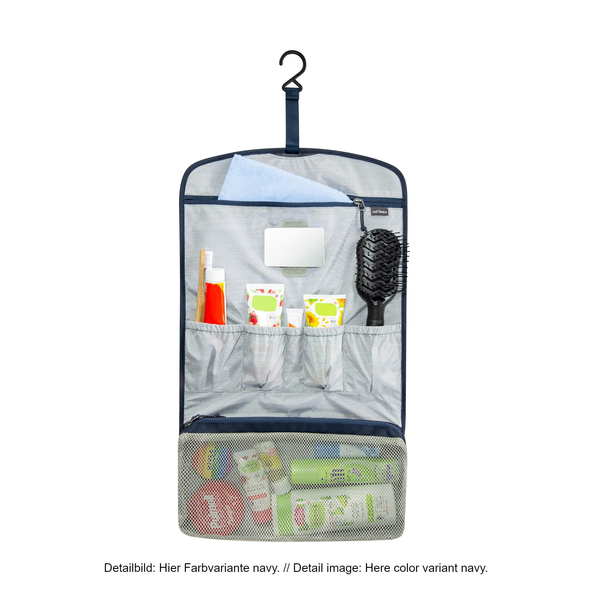 Tatonka Travelcare Kulturbeutel - Flache, Faltbare Waschtasche zum Aufhängen mit Fächern und Spiegel (Packung mit 2)