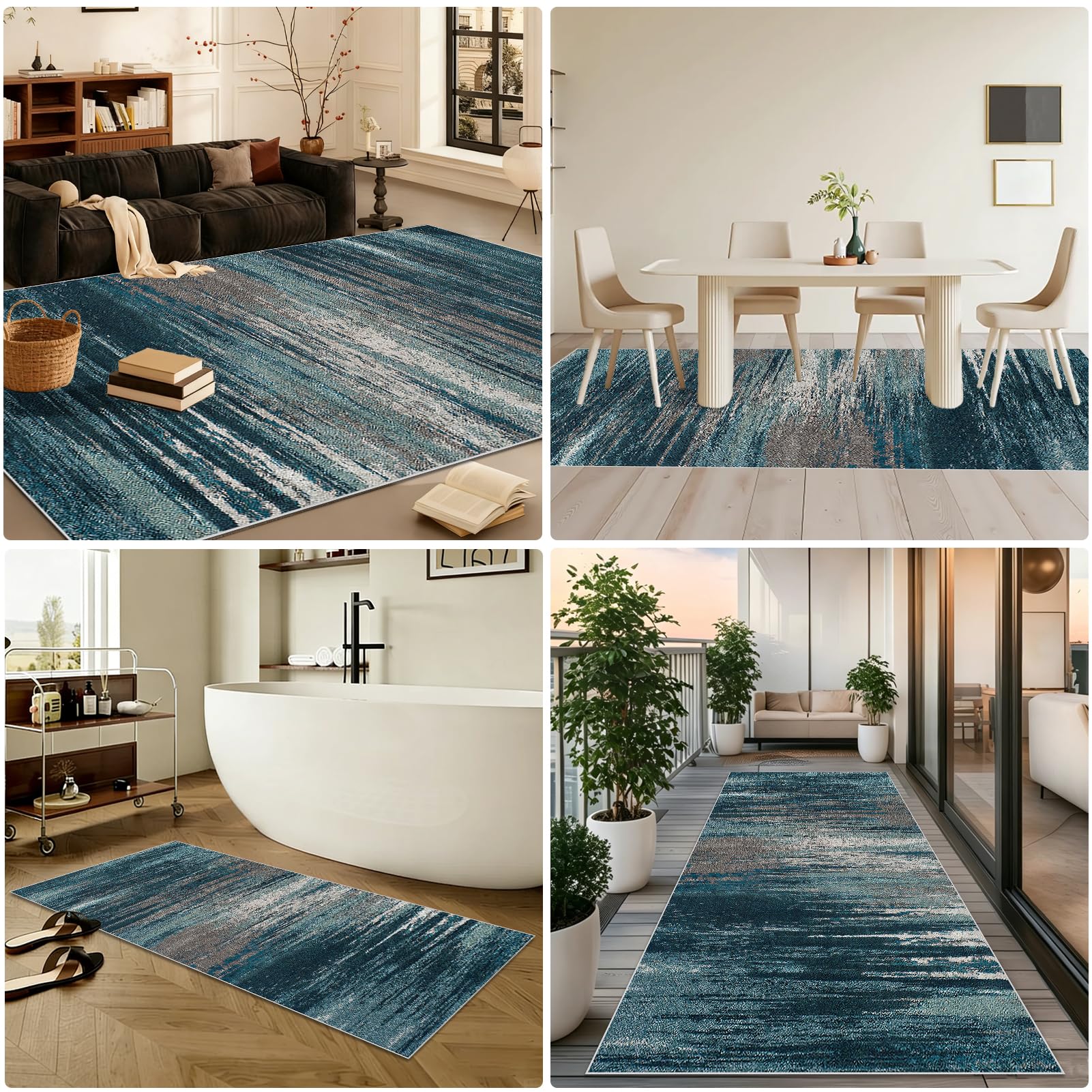 Tapis de Couloir Long 80 x 160 cm Tapis Cuisine Devant Evier