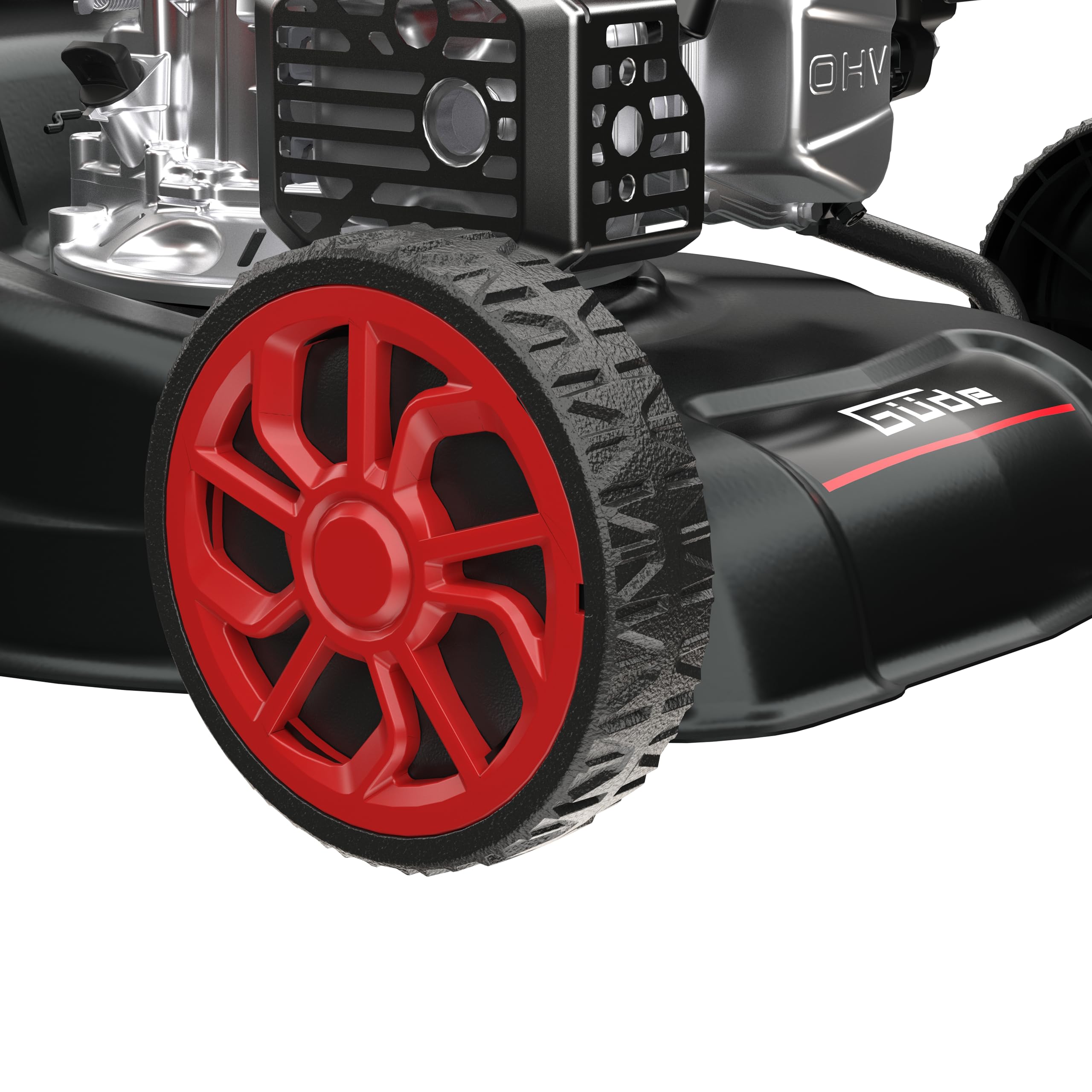 Güde EW 410-144 R Eco Wheeler - Cortacésped de gasolina - Motor de 4 tiempos, cilindrada de 144 centímetros cúbicos, 2,5 kilovatios, 3,4 CV, ancho de corte de 41 centímetros, ajuste de altura de corte