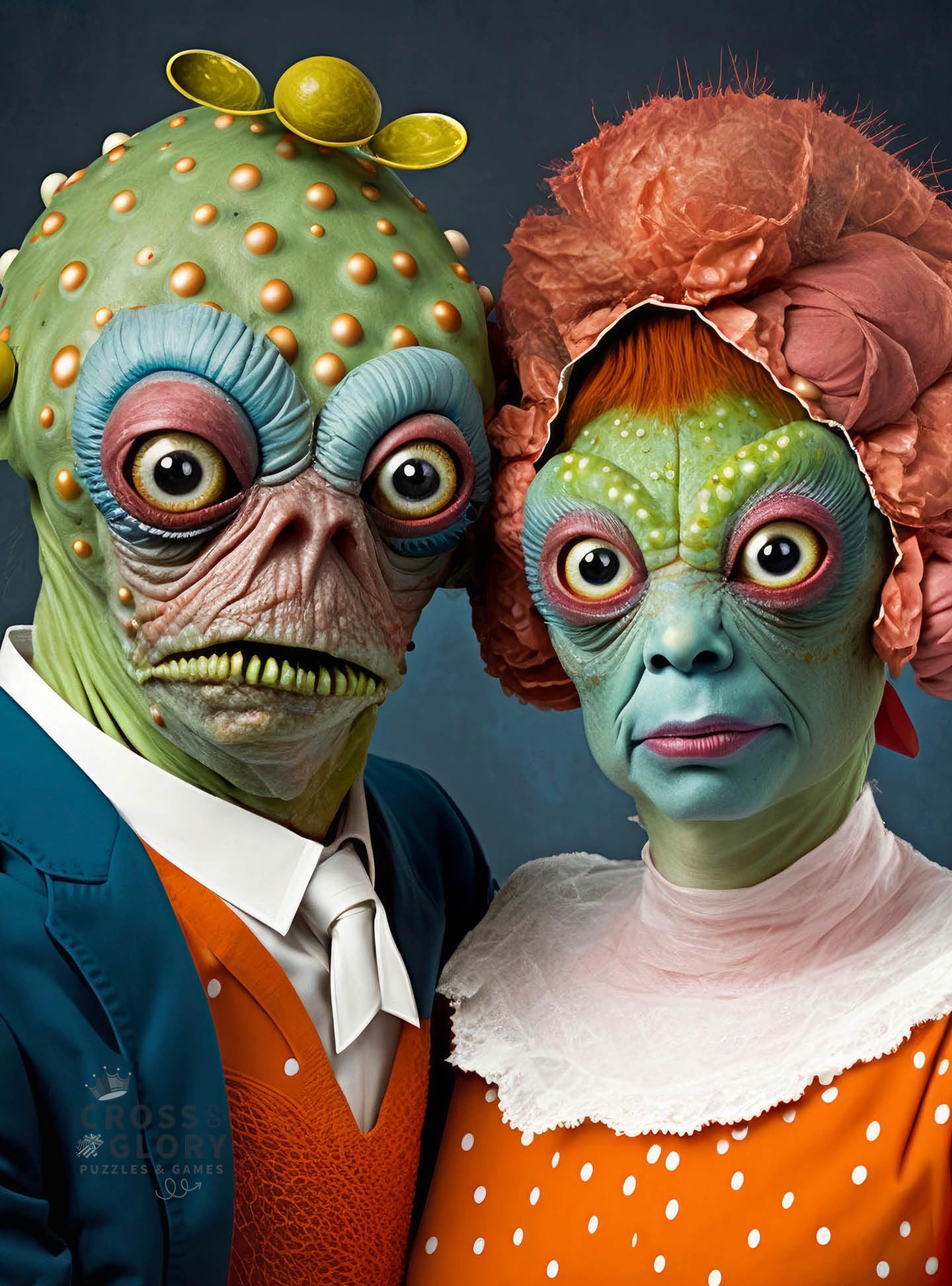 - 1000 Piece Jigsaw Puzzle for Adults - Cross & Glory - Meet The Aliens Series| Collectible Sci-Fi Illustration (Vaxion and Lirien - Multicolored)