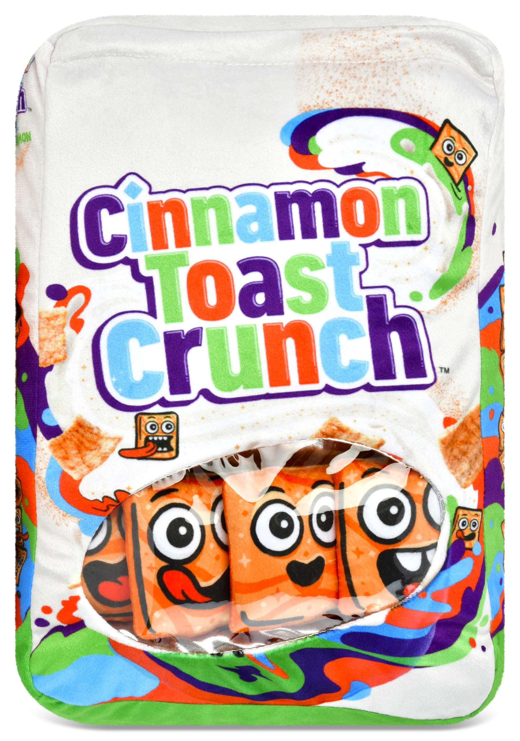 iscream Cinnamon Toast Crunch Cereal 14" x 10" Pillow Set with 4 Plushie Cereal Mini Pillows