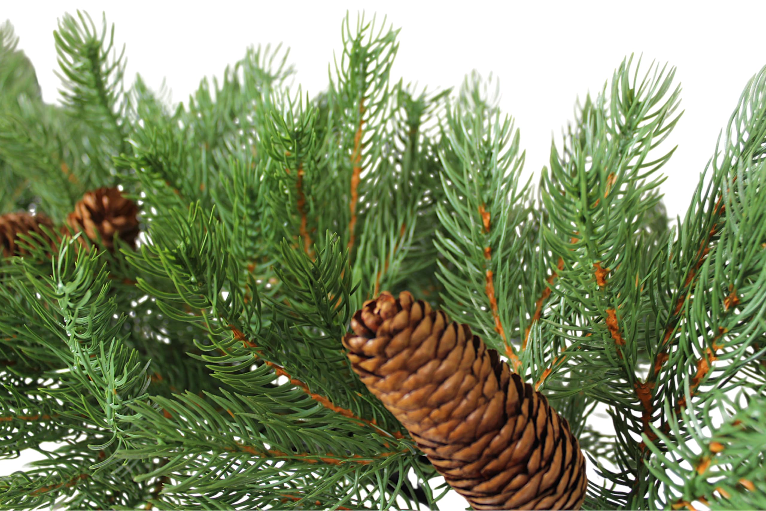 Künstliche Tannengirlande 270 cm aus 100% Spritzgussnadeln – mit echten Tannenzapfen & Aufhängeöse – realistische Weihnachtsgirlande für Kamin, Tür, Fenster & Tischdeko