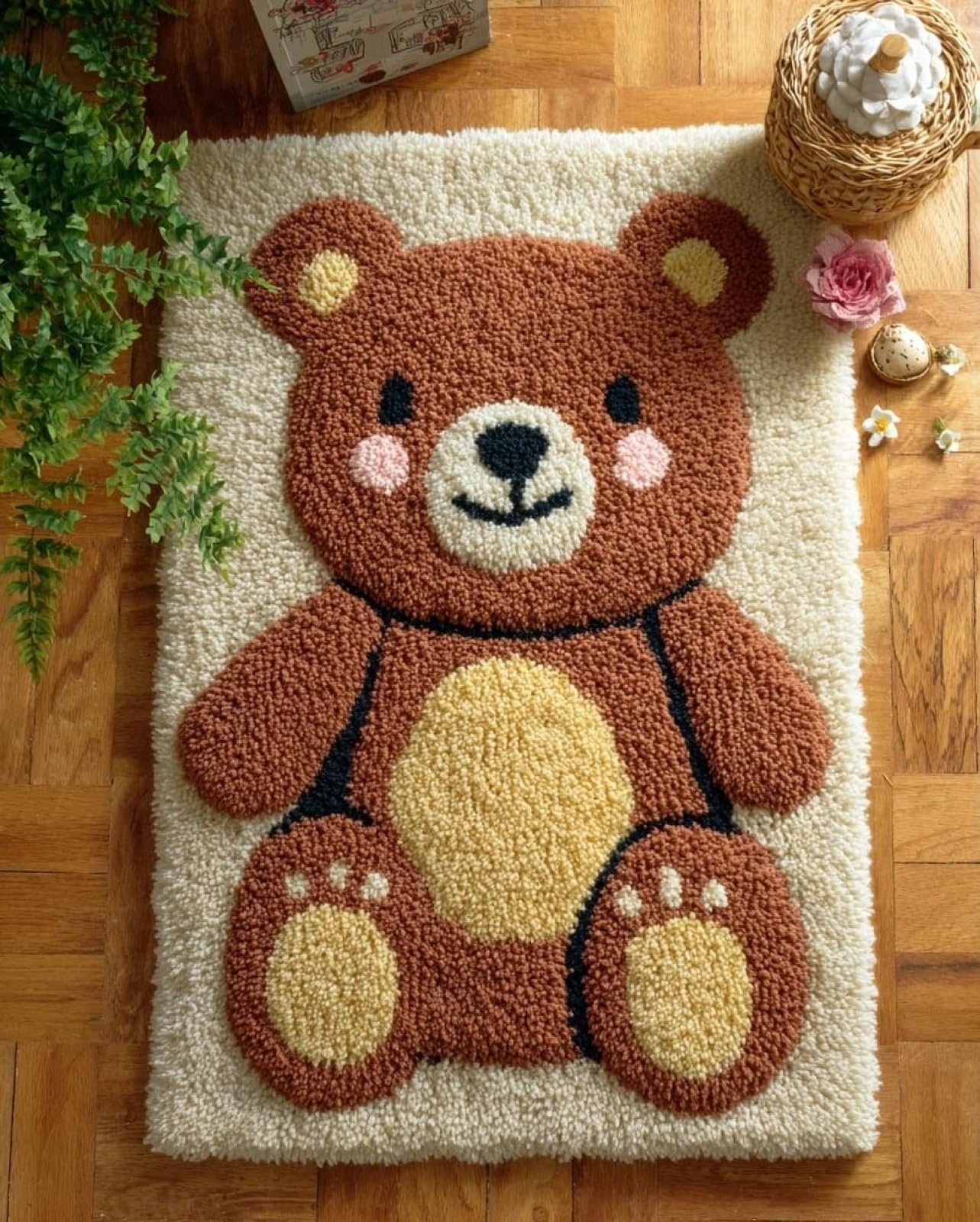 Wallphantom Latch Hook Kits Rugs,Cartoon Bear