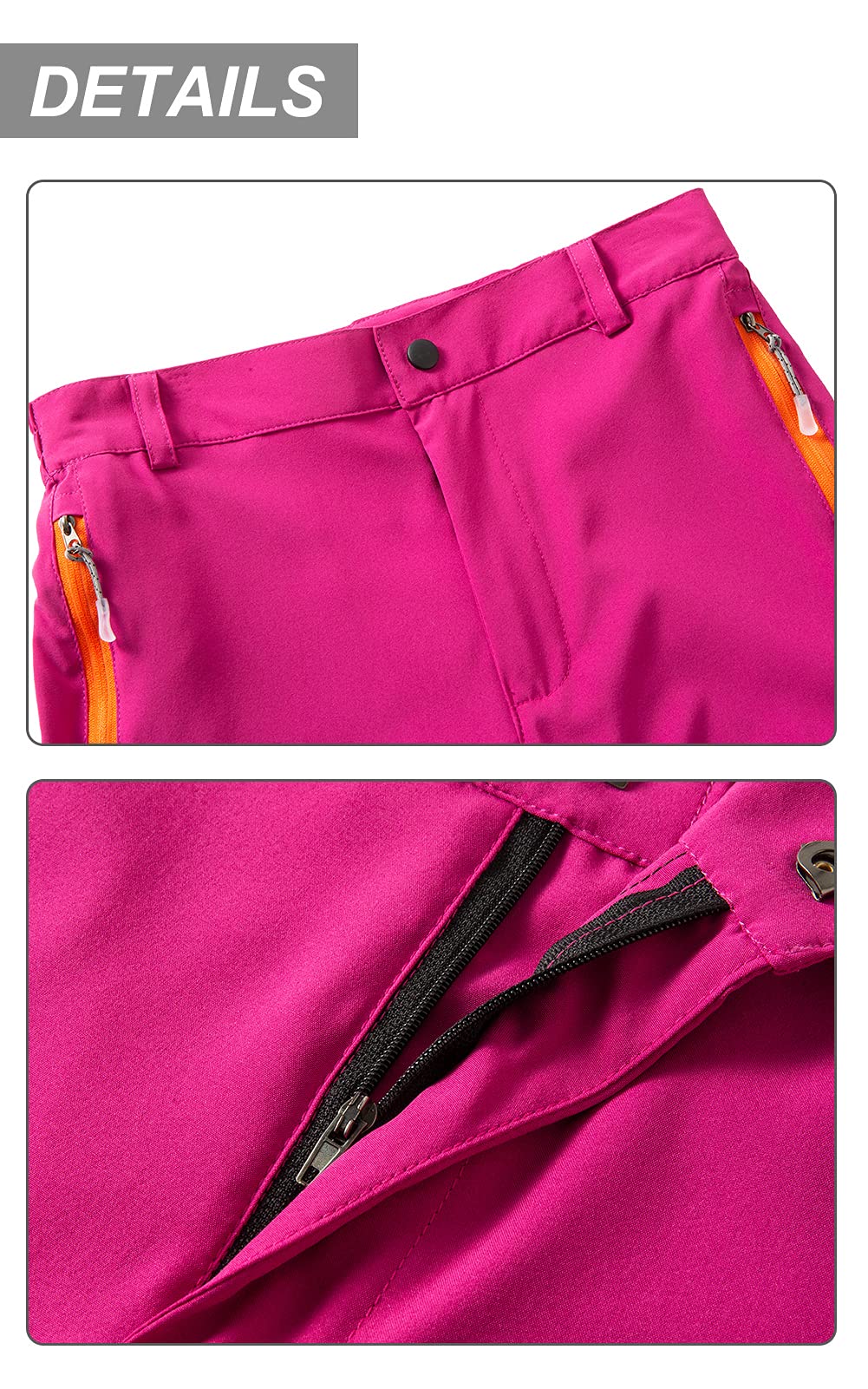 Maeau Pantaloni da trekking 2 in 1 per attività all'aria aperta, con cerniera, per bambini, per ragazzi e ragazze, per l'estate, ad asciugatura rapida