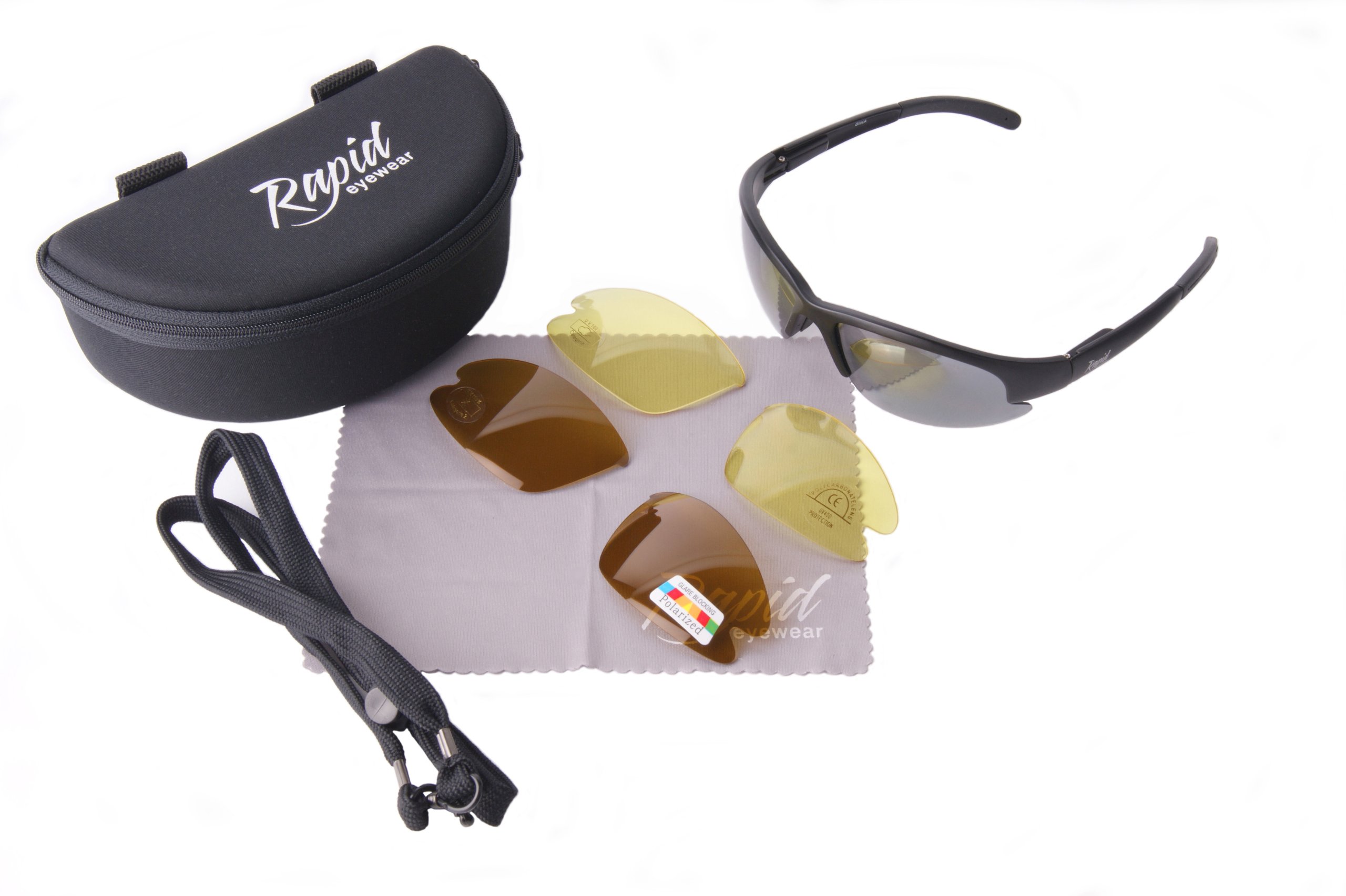 Schwarz ‘Drive’ Polarisierte Sonnenbrille ZUM AUTOFAHREN Antiglare Wechselgläser – ideale Nacht Brille, Motorrad Brille und Winterbrille. UV Schutz 400. Für Herren und Damen