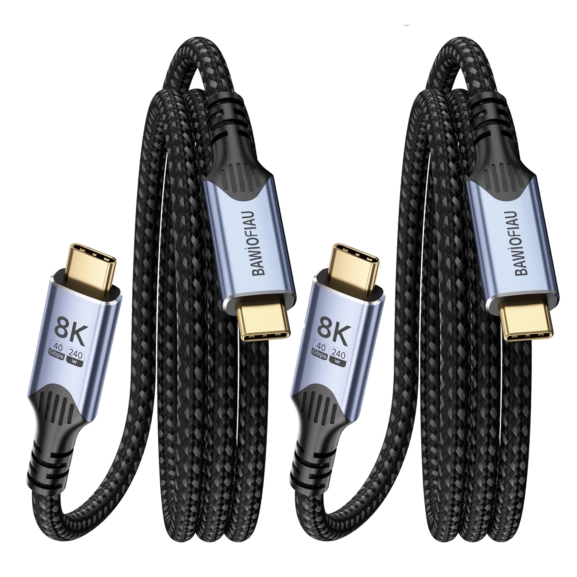 [2 Pack 2M] 40Gbps USB C Kabel, USB 4.0 Kabel,240W USB C Ladekabel, PD3.1 Schnellladekabel type c ladekabel Kompatibel für Thunderbolt 4,usbc data cable Datenkabel für Laptop, Tablet,SSD