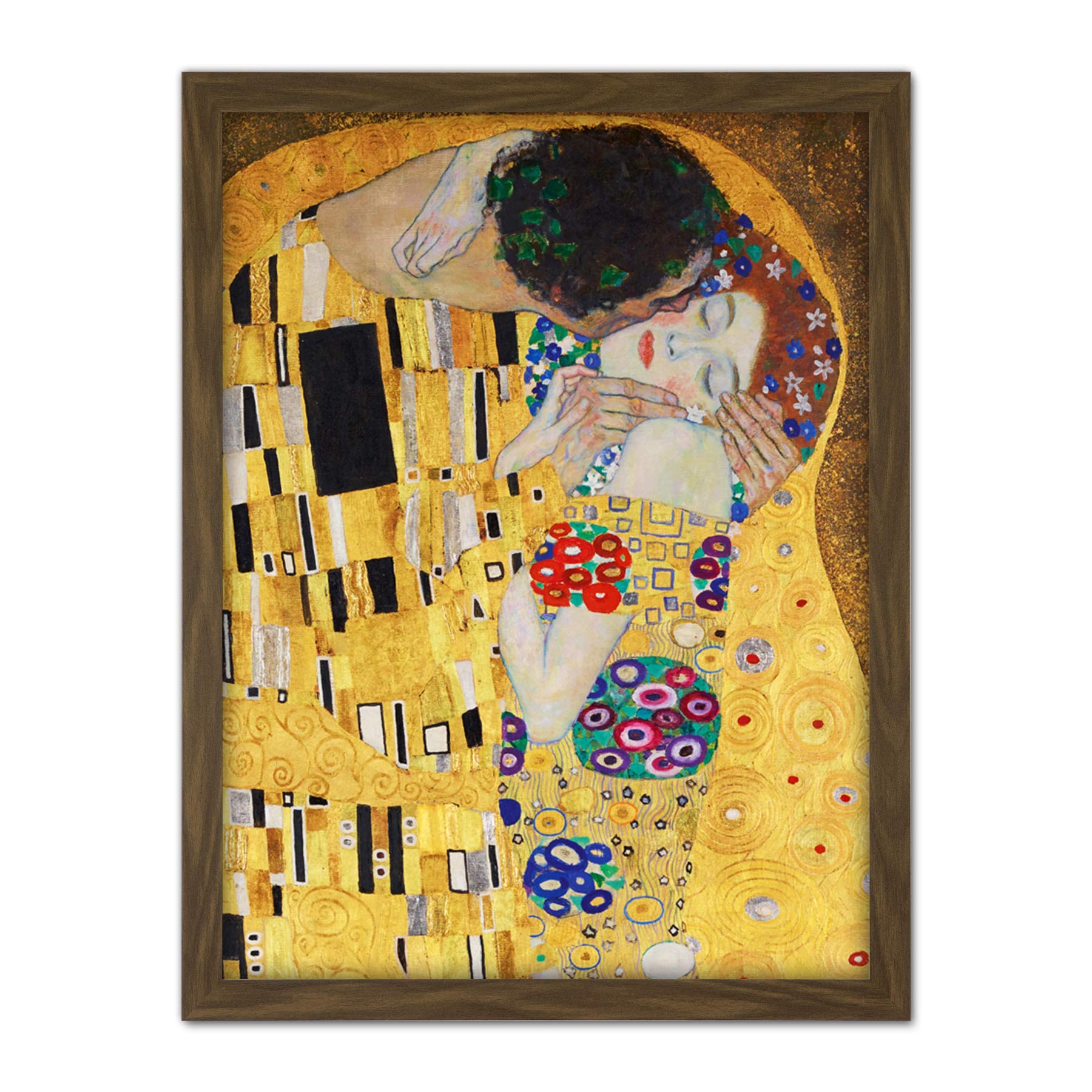 Wee Blue Coo Klimt The Kiss Artwork Framed Wall Art Print 18X24 Inch