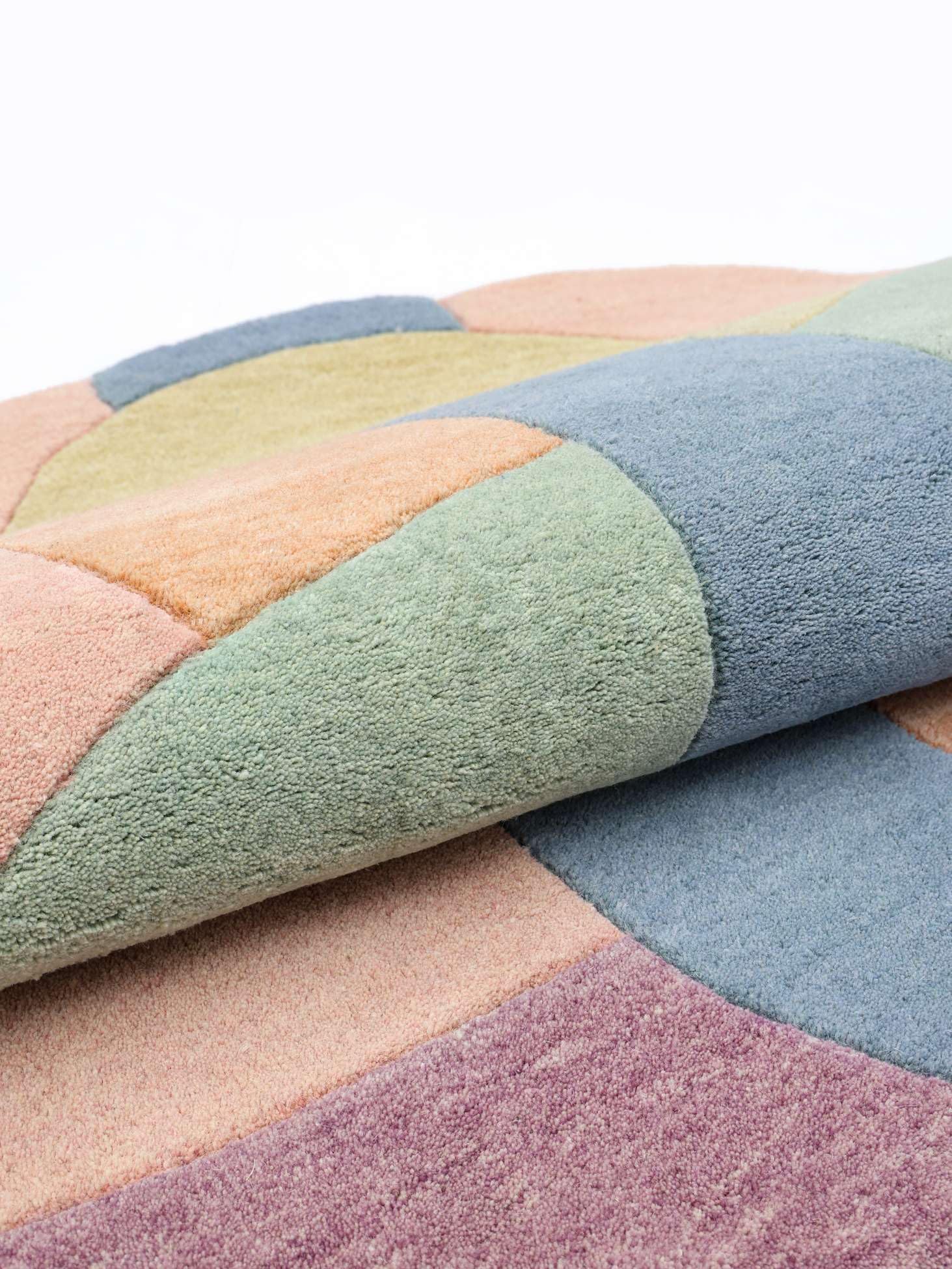RugVista Colorful Knot Tapis pour Enfants, 100 x 100 cm, Pastel Multicolor