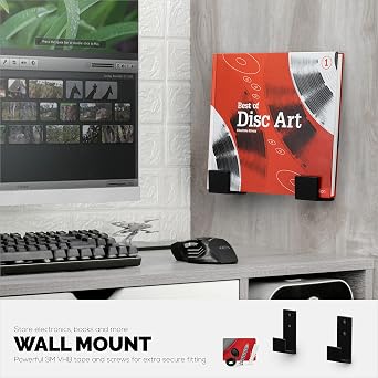 BRAINWAVZ 1.5 Cable Box Wall Mount Hanger Holder, for Routers, Laptops, Modem, Mesh WiFi, Apple TV, Network Switch & More, for Devices Upto 1.5 / 38mm Wide, Adhesive & Screw-in (Black)