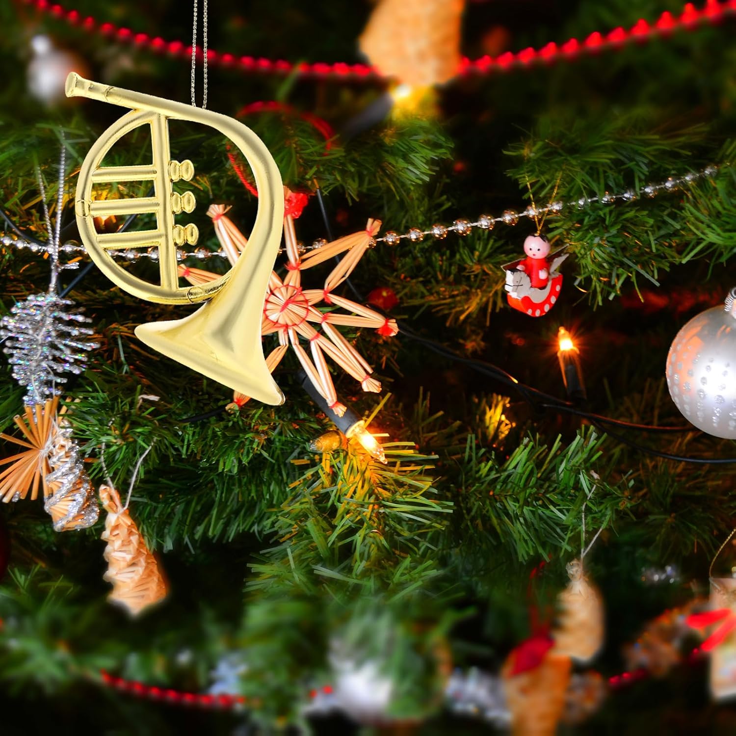 HOMSFOU 20 Pcs Mini Instrument Ornament for Christmas Tree Decorations image 5