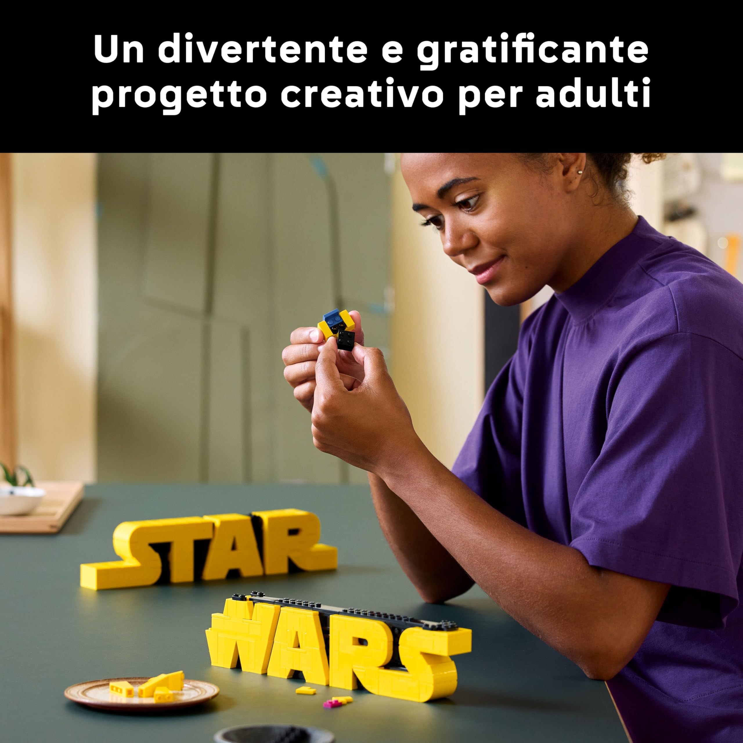 LEGO Star Wars 75407 Logo Star Wars in Mattoncini - Set di Costruzioni per Adulti Fai-da-Te - Kit di Modellismo da Collezione dalla Cultura Pop - Gadget da Esposizione per Casa o Ufficio - Idea Regalo