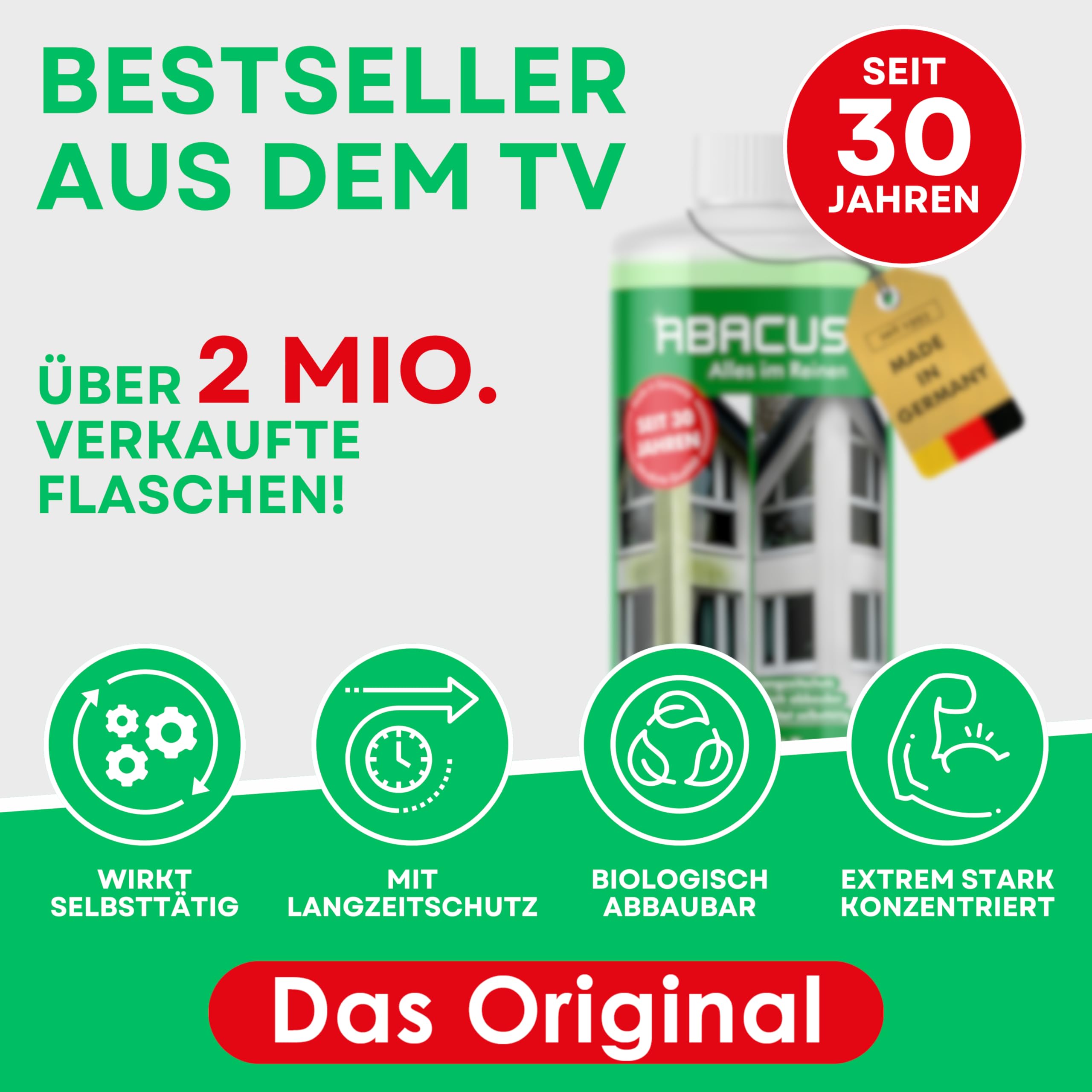 ABACUS® Nell Ultra® Grünbelagentferner 4L + Steinreiniger Extrem 2L | Entfernt Grünbelag & Algen mit selbsttätig! | Algenentferner, Pilzentferner, Flechtenentferner, Steinreiniger, Terrassenreiniger