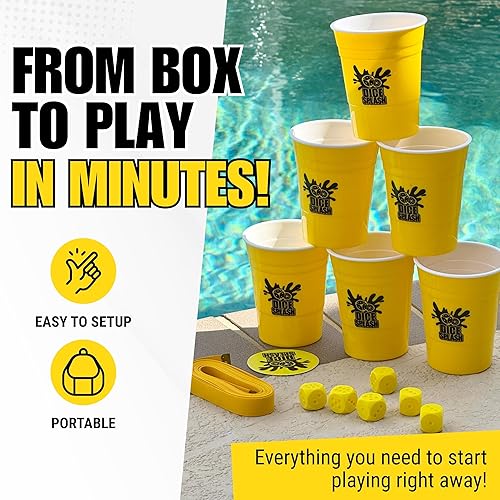 Miniatura 5 de Juego de billar competitivo para adultos, 2 a 4 jugadores, juego de dados flotantes de gran tamaño con tazas y divisor de 20 pies, juego de fiesta