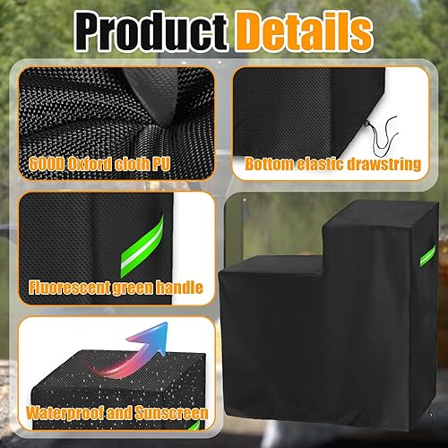 Miniatura 5 de Funda para freidora Bayou Classic700-701700-704 600D Oxford cubierta de freidora para freidora de 4 galones con estante de carro, impermeable,