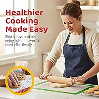 Vista 3 de HOTPOP Esteras de Silicona para Hornear 0.75mm - Láminas de Silicona Antiadherentes para Bandejas de Hornear y para Enrollar con Contornos