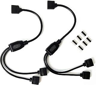 HUABLUE 2pcs/Pack schwarz 5Pin LED Splitter Kabel Y Splitter Verteiler Kabel LED Stripe Verbinder für Eine zu Zwei SMD 505...