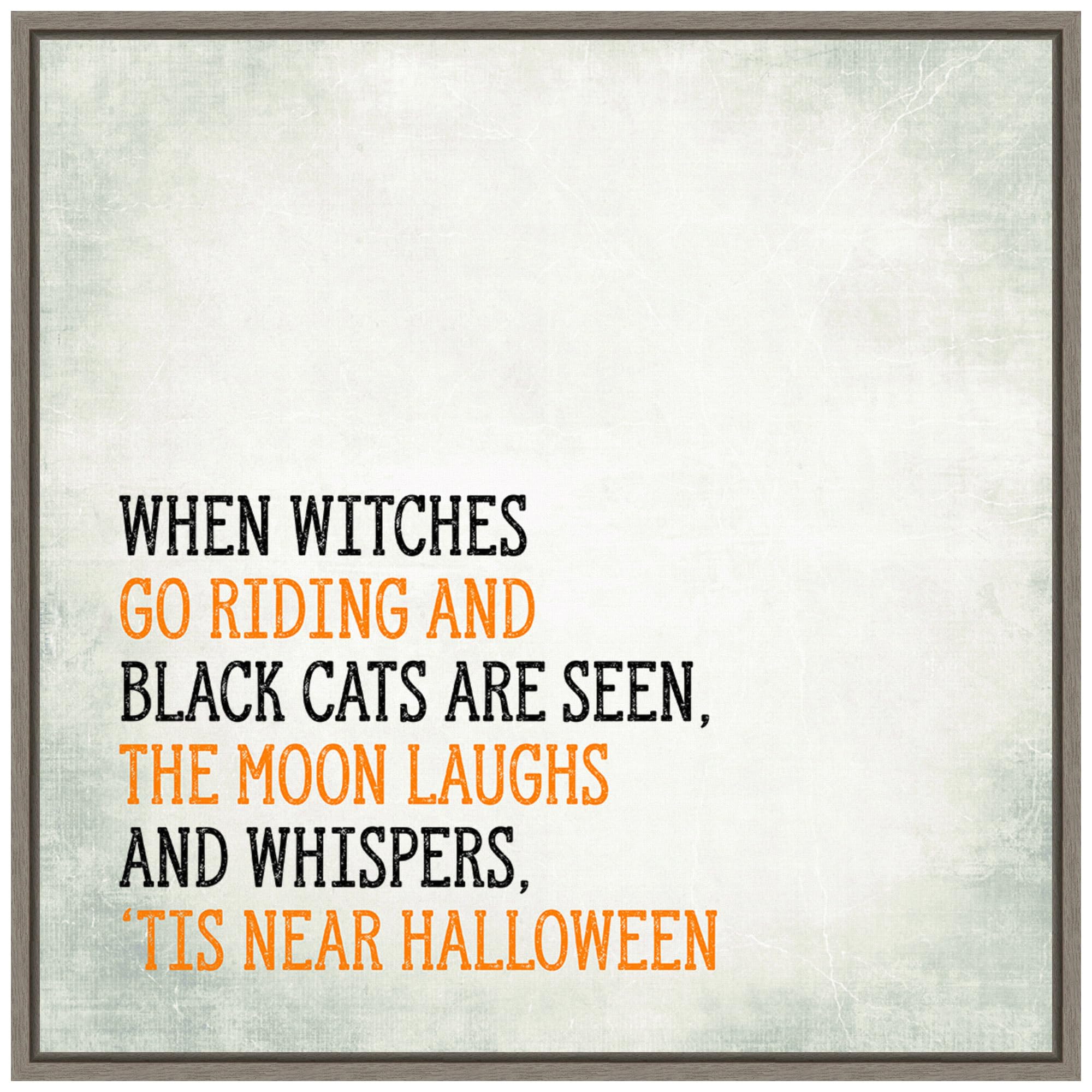 Amanti Art Framed Canvas Wall Art 30x30 Tis Near Halloween Portfolio, Framed Wall Art Canvas, Holidays Artwork, Country Rustic Decor, Large Poster Painting for Living Room, Bedroom,