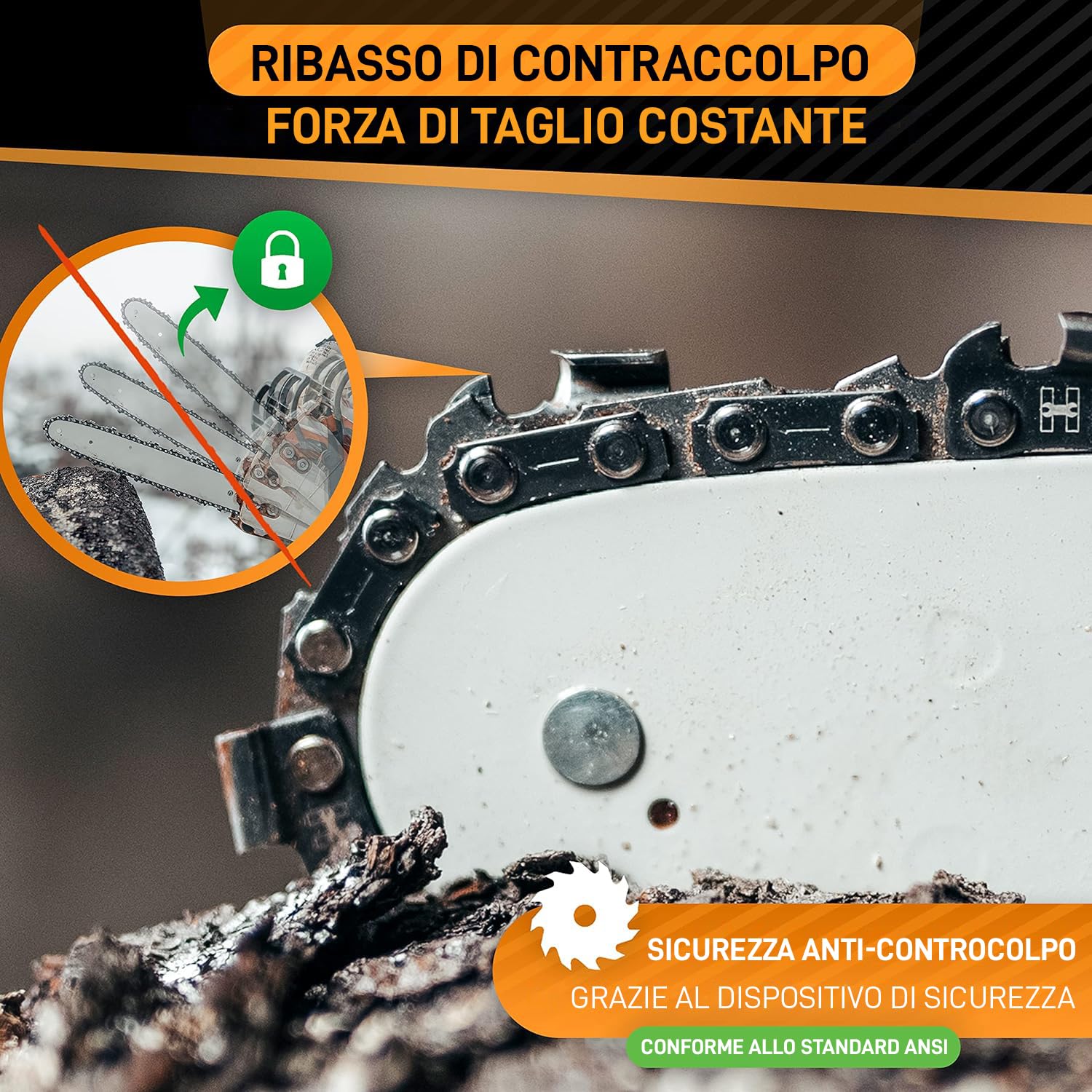 Spada Professionale Tallox 50cm + 3 Catene 3/8" 1.6mm 72TG - Compatibile Con Motoseghe Stihl