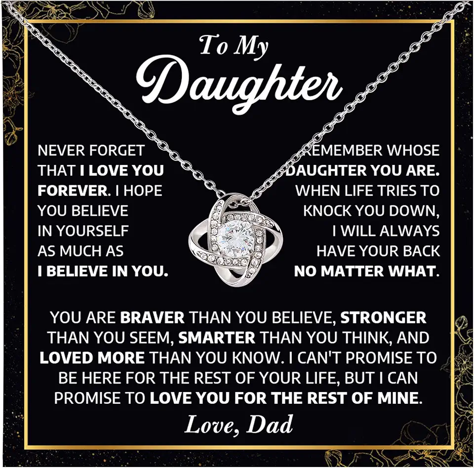 Presentes de filha do pai, para minha filha colar do pai, colar de filha, colar de nó de amor, colar de pai e filha, presente de aniversário, presente para minha filha, presente de Natal para filha do