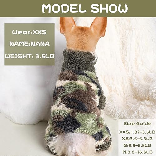 Miniatura 2 de Pijamas para perros pequeños, suéter de vellón, ropa pequeña de invierno, linda ropa para cachorros, overoles para mascotas, ropa de gato yorkie de